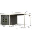 Foto van Karibu tuinhuis met overkapping Pluto 6 - Set B - terragrijs|wit (97909)