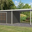 Foto van Karibu tuinhuis met overkapping Pluto 7 - Set B - terragrijs|wit (12454)