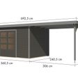 Foto van Karibu tuinhuis met overkapping Pluto 7 - Set B - terragrijs|grijsaluminium (12455)