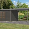 Foto van Karibu tuinhuis met overkapping Pluto 7 - Set B - terragrijs|grijsaluminium (12455)