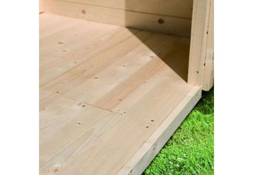Karibu Holzfußboden unbehandelt 2,34 x 2,65 Foto von Karibu Holzfußboden unbehandelt 2,34 x 2,65