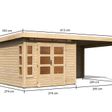 Foto von Karibu Kastorf 6 Gartenhaus mit Anbaudach 320 cm - Rückwand (31544)