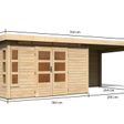 Foto von Karibu Kastorf 7 Gartenhaus mit Anbaudach 320 cm - Rückwand (31558)