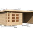 Foto von Karibu Kastorf 6 Gartenhaus mit Anbaudach 320 cm - Seite und Rückwand (31548)
