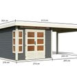 Foto von Karibu Kastorf 6 Gartenhaus mit Anbaudach 320 cm - terragrau (31543)