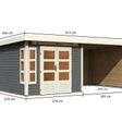 Foto von Karibu Kastorf 6 Gartenhaus mit Anbaudach 320 cm - Seite und Rückwand - terragrau (31549)