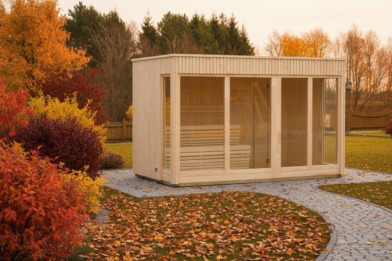 Foto van Azalp Royal Class buitensauna Kaunis 434x285 cm