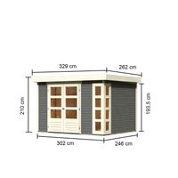 Foto der Karibu 9184 Kerko 5 blockhaus terragrau