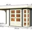 Foto van Karibu Kerko 3 tuinhuis met overkapping 240 cm - terragrijs (82933)