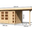 Foto van Karibu Kerko 4 tuinhuis met overkapping 240 cm (82940)