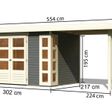 Foto van Karibu Kerko 4 tuinhuis met overkapping 240 cm - terragrijs (82941)