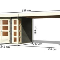 Foto van Karibu 82937 Kerko 3 tuinhuis met zijluifel 280