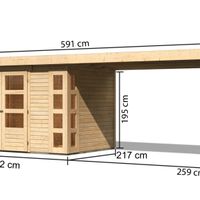 Foto van Karibu 82944 Kerko tuinhuis met zijluifel 280
