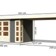 Foto van Karibu Kerko 4 tuinhuis met overkapping 280 cm - terragrijs (82945)