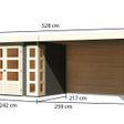 Foto von Karibu Kerko 3 Gartenhaus mit Anbaudach 280 cm - Seite und Rückwand - Terragrau (82939)