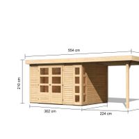 Foto van Karibu 9193 Kerko 5 tuinhuis met overkapping