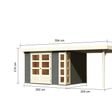 Foto van Karibu Kerko 5 tuinhuis met overkapping 240 cm - terragrijs (9194)