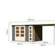 Foto van Karibu Kerko 5 tuinhuis met overkapping 280 cm - terragrijs (9203)