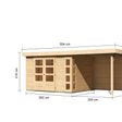 Foto van Karibu Kerko 5 Tuinhuis met overkapping 240 cm - achterwand (9195)