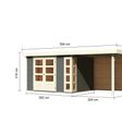Foto von Karibu Kerko 5 Gartenhaus mit Anbaudach 240 cm - Rückwand - Terragrau (9196)