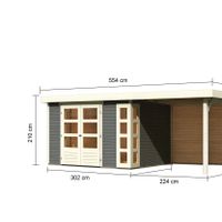 Foto van Karibu 9196 Kerko 5 tuinhuis met veranda terragrijs