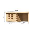 Foto von Karibu Kerko 5 Gartenhaus mit Anbaudach 280 cm - Rückwand (9206)