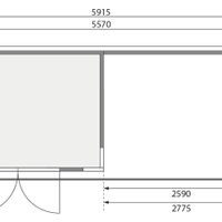 Foto der Karibu 9207 Kerko 5 blockhaus mit veranda terragrau