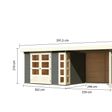 Foto von Karibu Kerko 5 Gartenhaus mit Anbaudach 280 cm - Rückwand - Terragrau (9207)