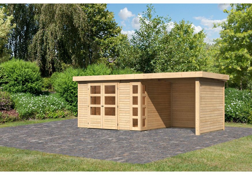 Karibu Kerko 5 tuinhuis met overkapping 240 cm - zij en achterwand (9197) Foto van Karibu Kerko 5 tuinhuis met overkapping 240 cm - zij en achterwand (9197)