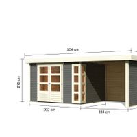 Foto van Karibu 9198 Kerko 5 tuinhuis met veranda terragrijs