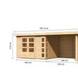 Foto von Karibu Kerko 5 Gartenhaus mit Anbaudach 280 cm - Seite und Rückwand (9208)