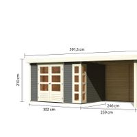 Foto van Karibu 9209 Kerko 5 tuinhuis met veranda terragrijs