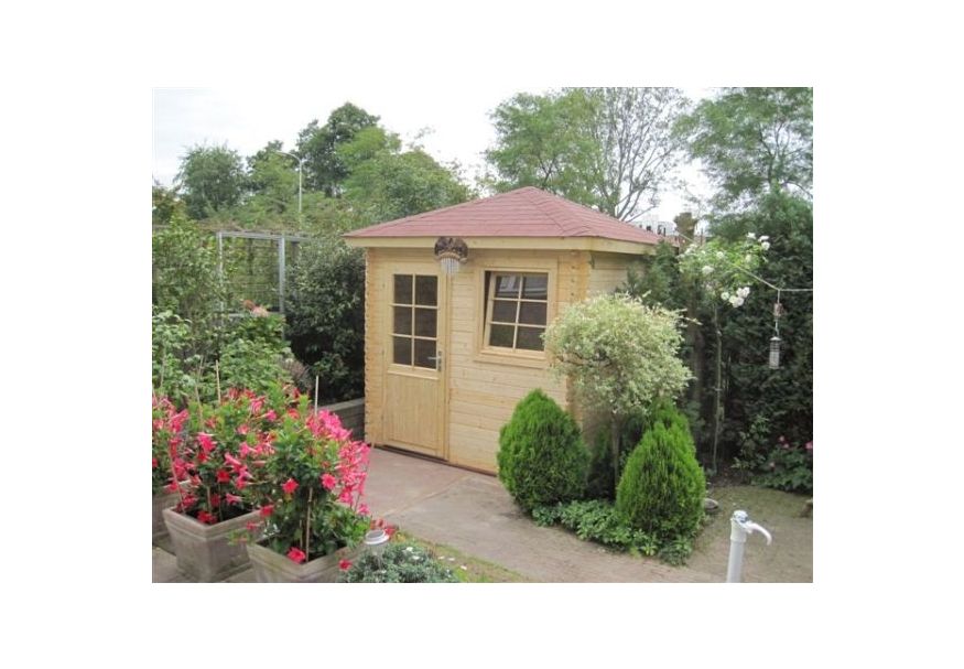 Azalp Blockhaus Lelie 250x250 cm, 30 mm Foto von Azalp Blockhaus Lelie 250x250 cm, 30 mm