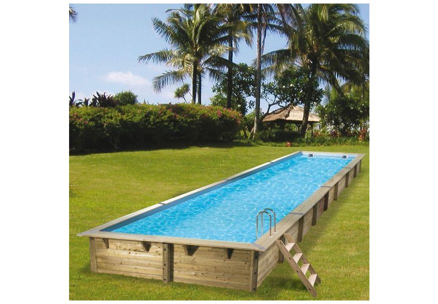 Ubbink Linéa 1550 x 350 x 155 cm compleet met beige liner en uitrusting Foto van Ubbink Linéa 1550 x 350 x 155 cm compleet met beige liner en uitrusting