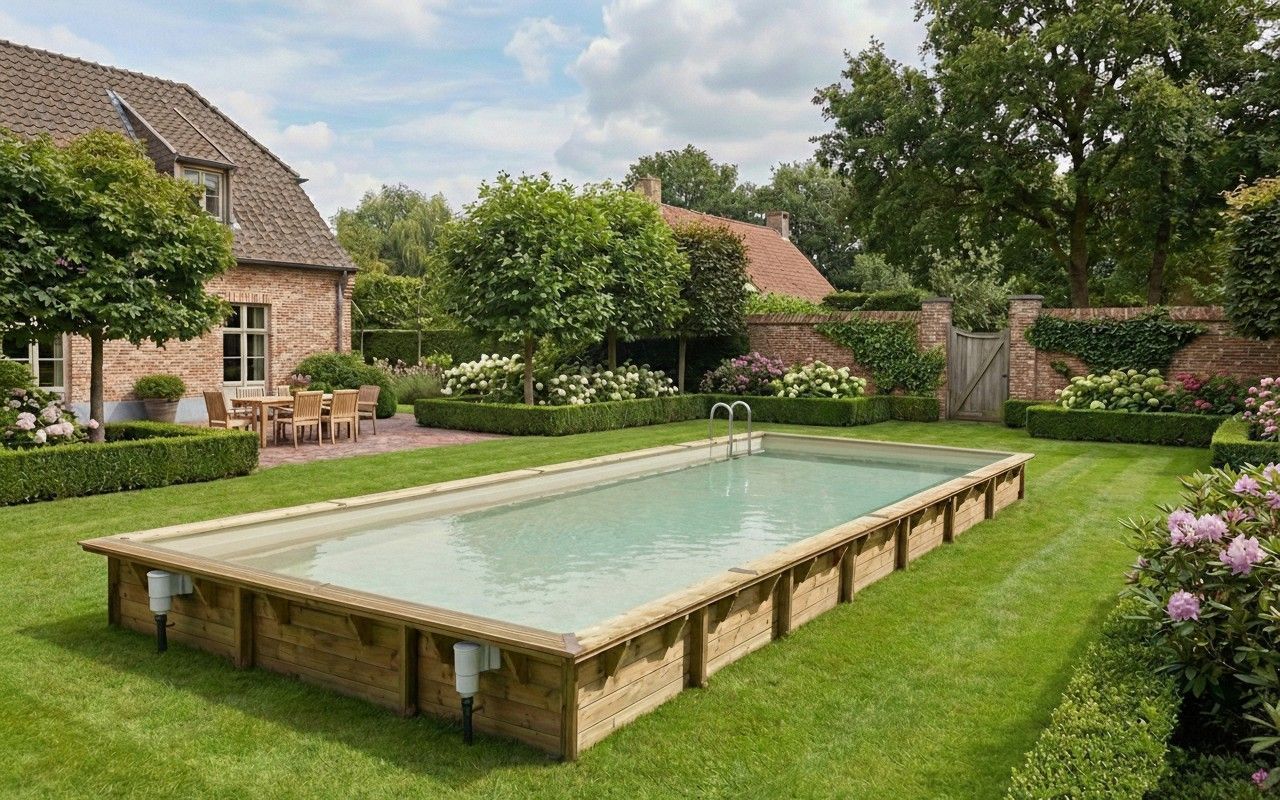 Foto van Ubbink Linéa 1100 x 500 x 140 cm houten zwembad