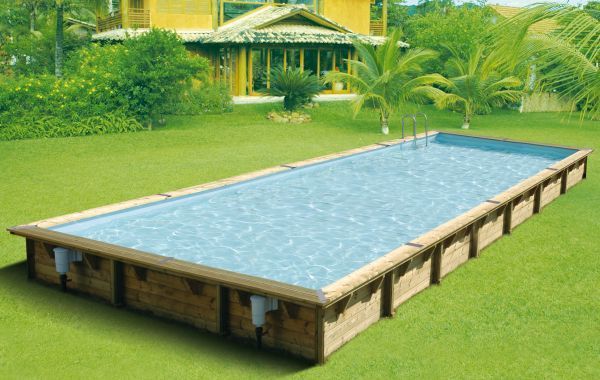 Foto van Ubbink Linéa 1100 x 500 x 140 cm houten zwembad