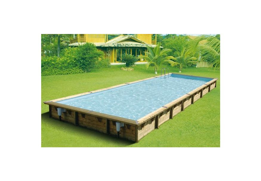 Ubbink Linéa 1100 x 500 x 140 cm compleet met beige liner en uitrusting Foto van Ubbink Linéa 1100 x 500 x 140 cm compleet met beige liner en uitrusting