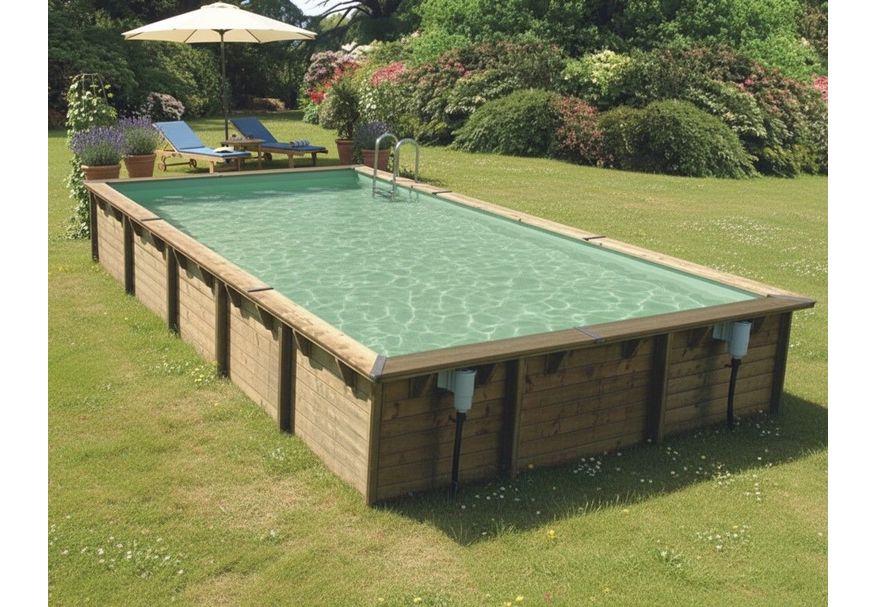 Foto von Ubbink Linéa 800 x 500 x 140 cm mit beiger Innenfolie und Zubehör