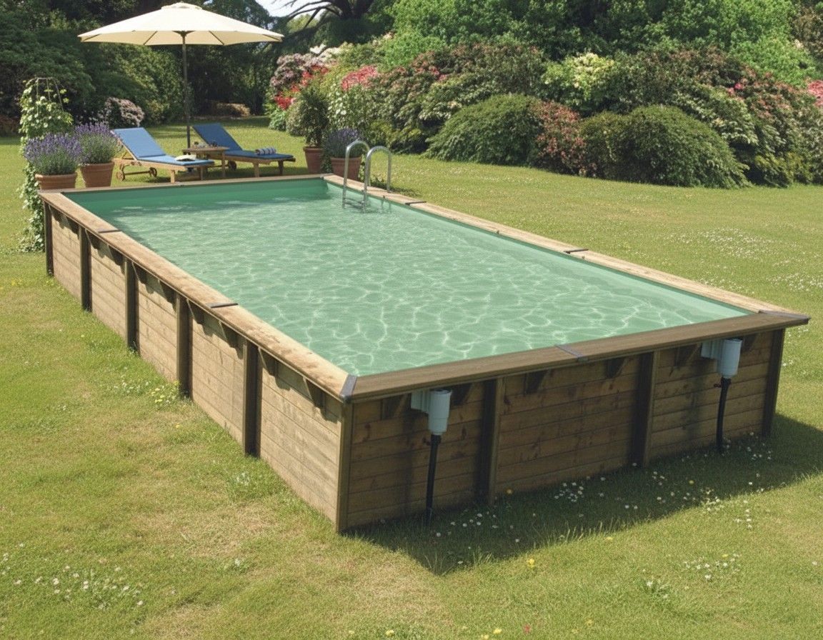 Foto van Ubbink Linéa 800 x 500 x 140 cm houten zwembad