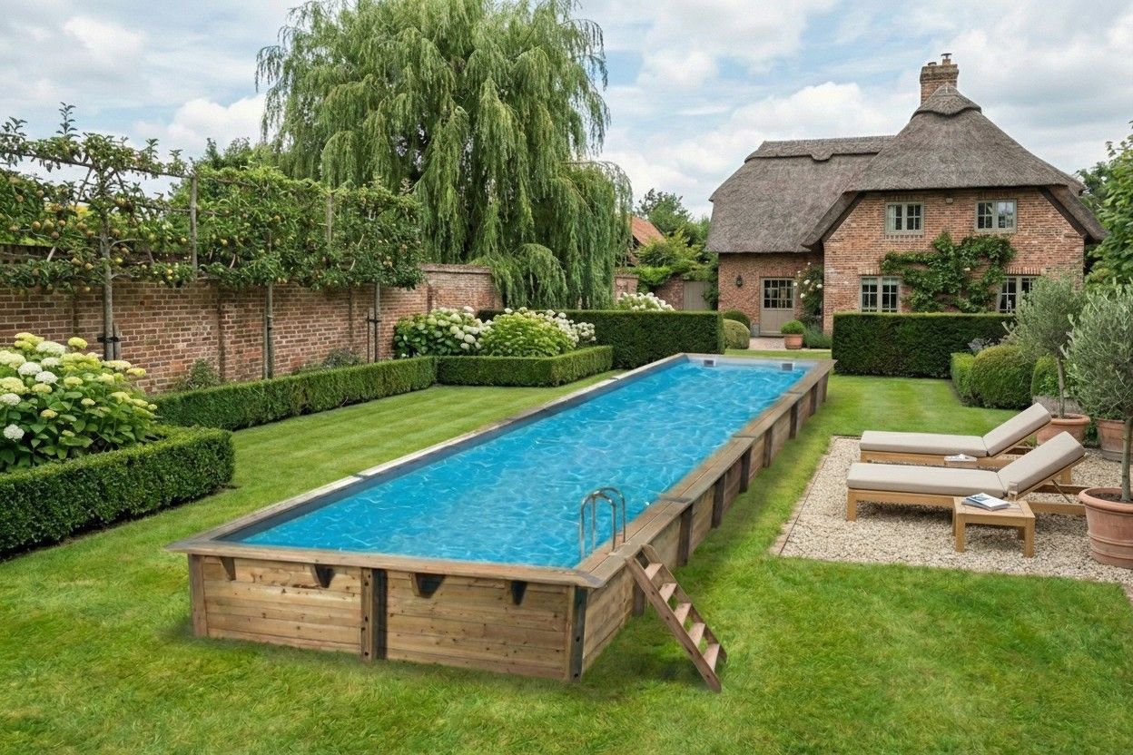 Foto van Ubbink Linéa 1550 x 350 x 155 cm houten zwembad