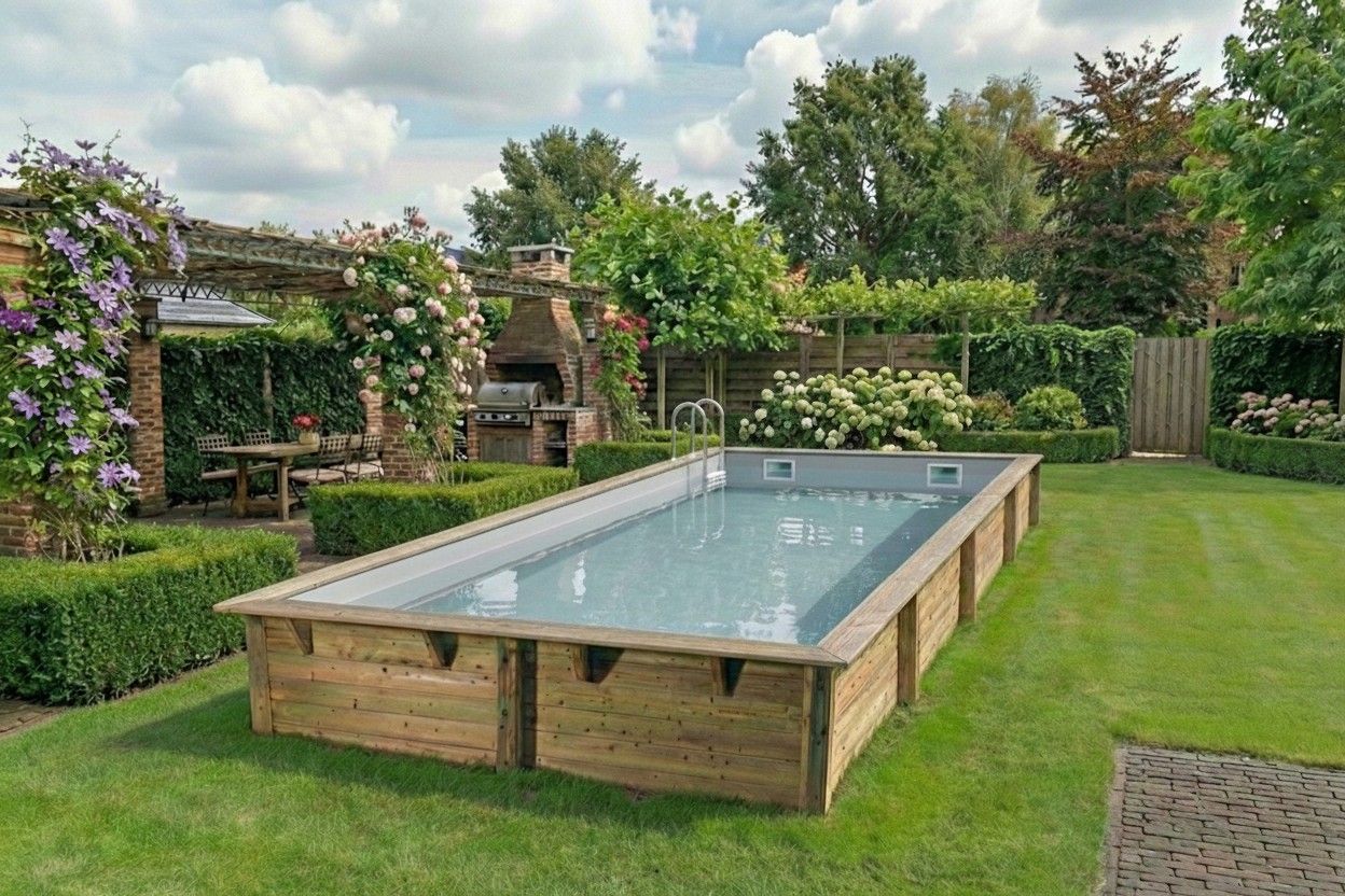 Foto von Ubbink Linéa 650 x 350 x 140 cm mit Einhängefolie grau und Zubehör