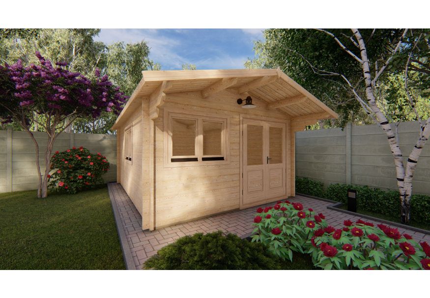 Grunland Blockhaus Linus 400x500 cm Foto von Grunland Blockhaus Linus 400x500 cm
