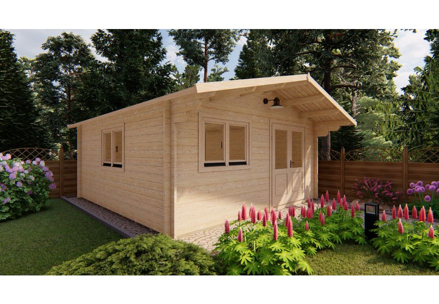 Grunland Blockhaus Linus 500x500 cm Foto von Grunland Blockhaus Linus 500x500 cm