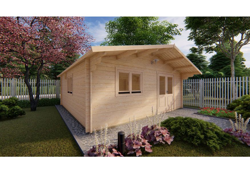 Grunland Blockhaus Linus 600x600 cm Foto von Grunland Blockhaus Linus 600x600 cm