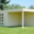 Foto van SmartShed tuinhuis met overkapping Ligne Ultra 700x250 cm