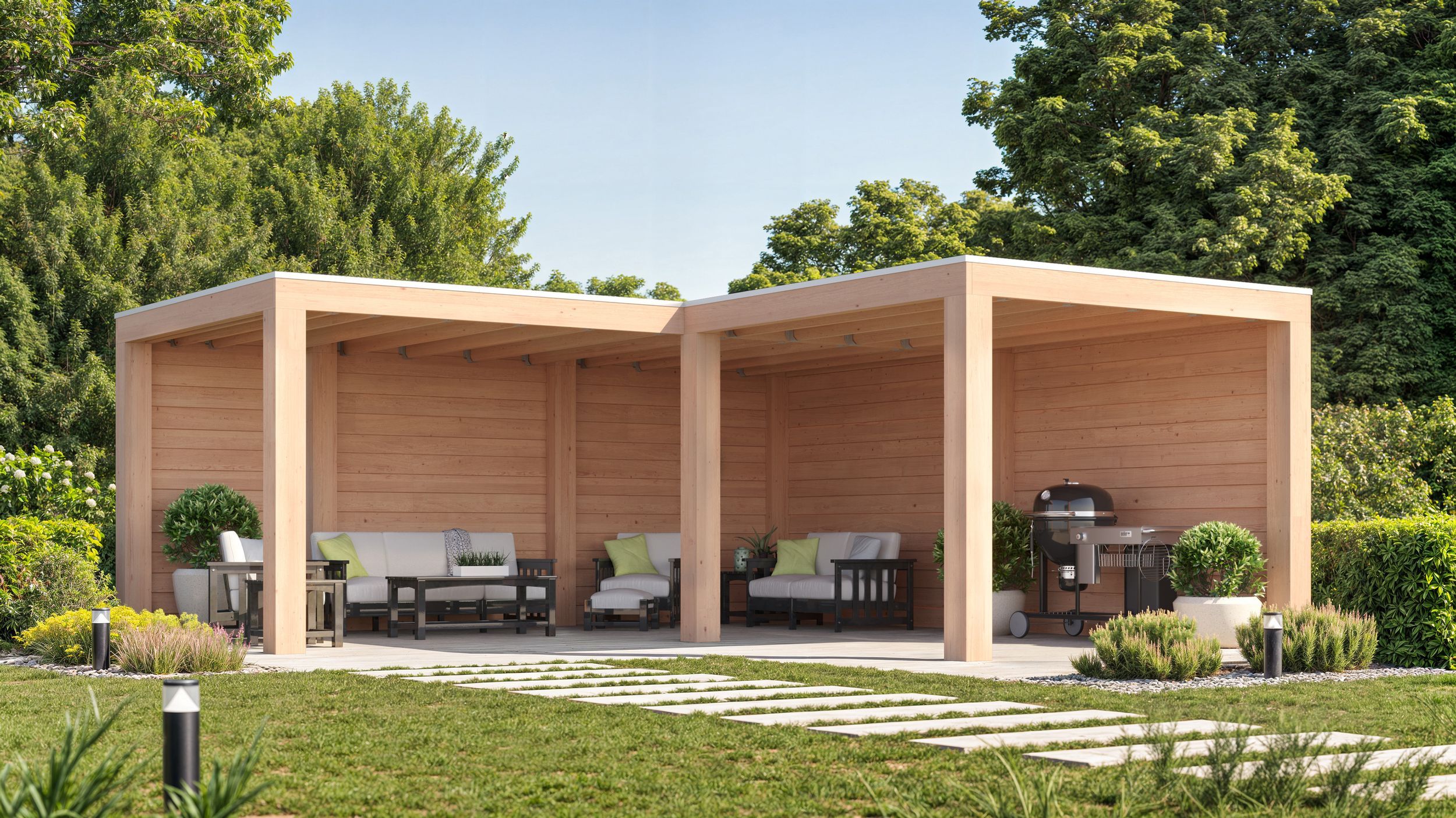 Foto van WoodAcademy Douglas overkapping L-model Moonstone Excellent