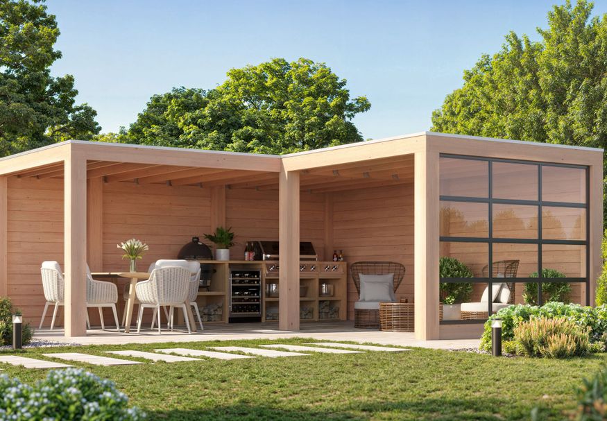 WoodAcademy overkapping L-model Onyx Excellent 580x300+300x300 Foto van WoodAcademy overkapping L-model Onyx Excellent 580x300+300x300