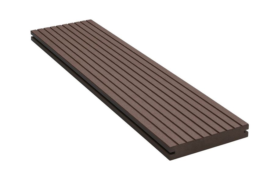 loopdd massief donker bruin 23x140 - 500 cm Foto van loopdd massief donker bruin 23x140 - 500 cm