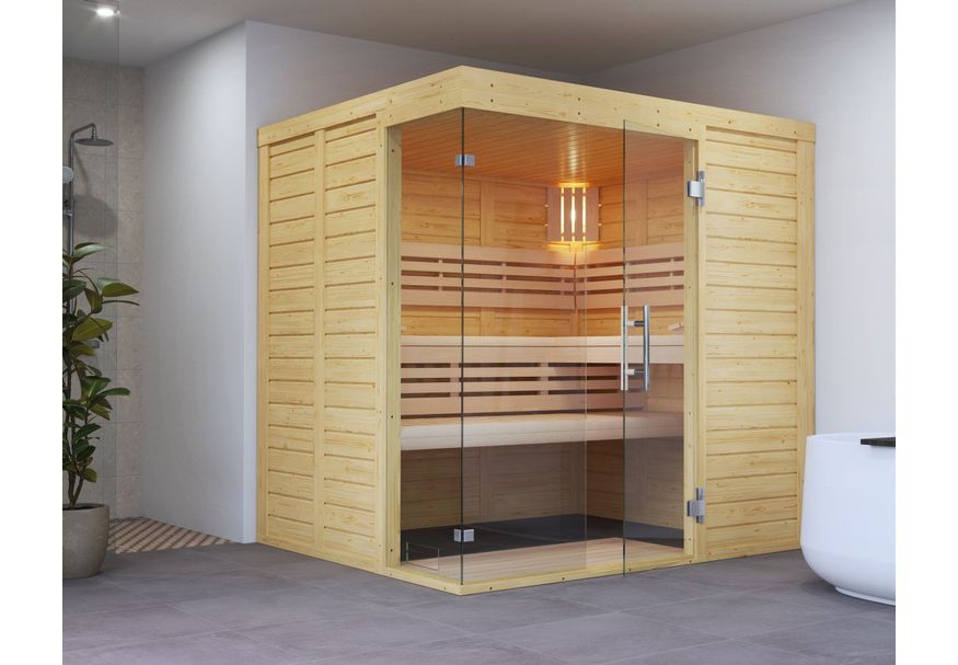 Azalp Sauna Luja 180x180 cm, 45 mm Foto van Azalp Sauna Luja 180x180 cm, 45 mm