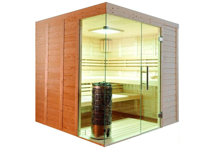 Azalp Sauna Luja 220x210 cm, 45 mm Foto van Azalp Sauna Luja 220x210 cm, 45 mm